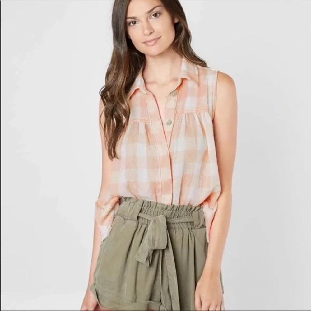 NWT Free People Hey There Sunshine Top Pink and White Size Large